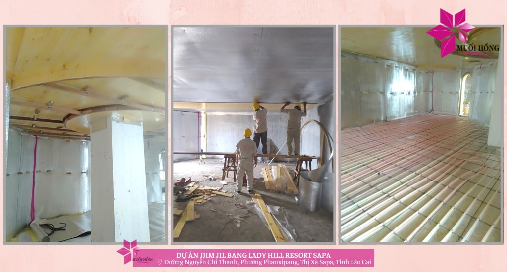 Xây dựng Jjim Jil Bang nội thất gỗ Lady Hill Resort Sapa